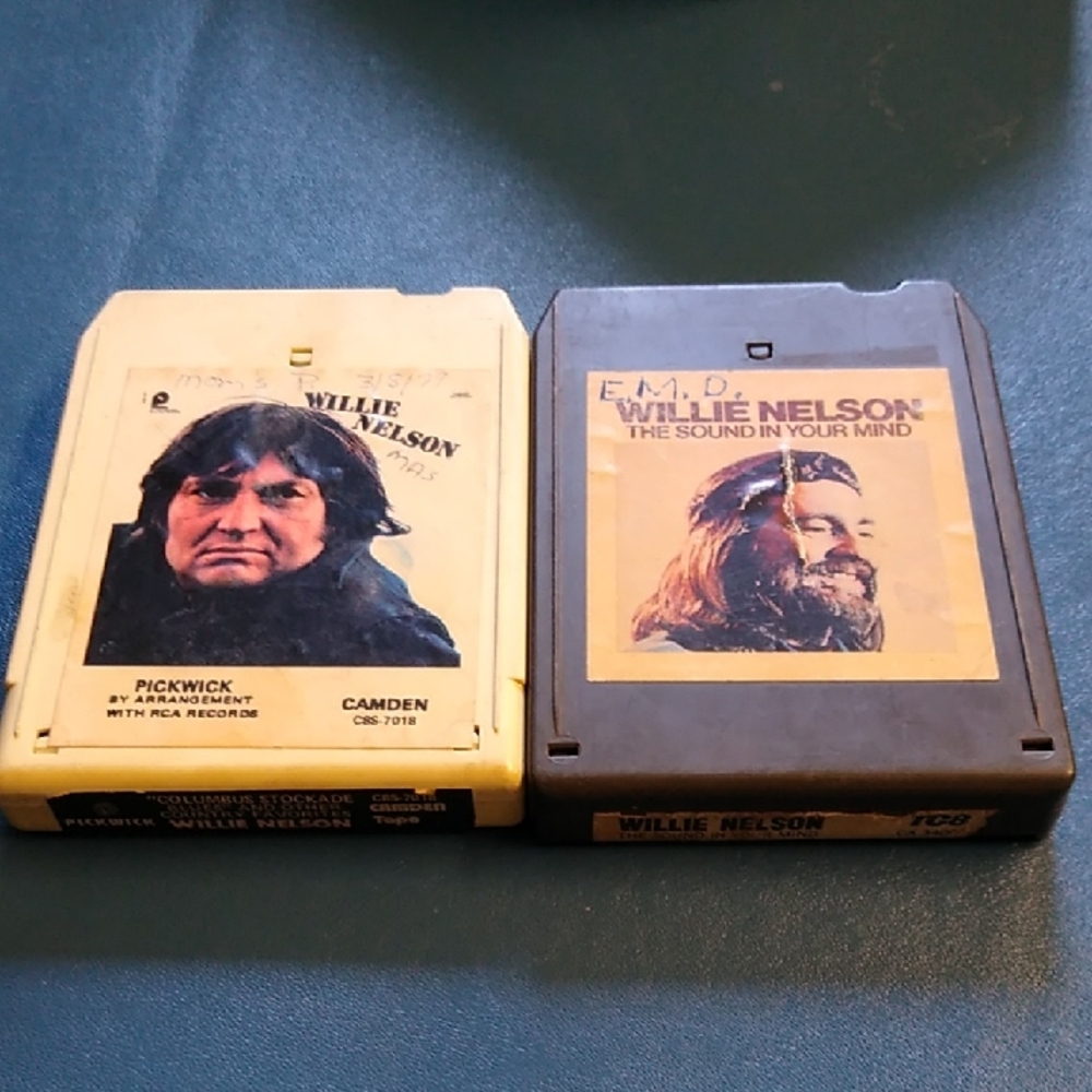 Willie Nelson 8-Track Tapes Untried wear noted